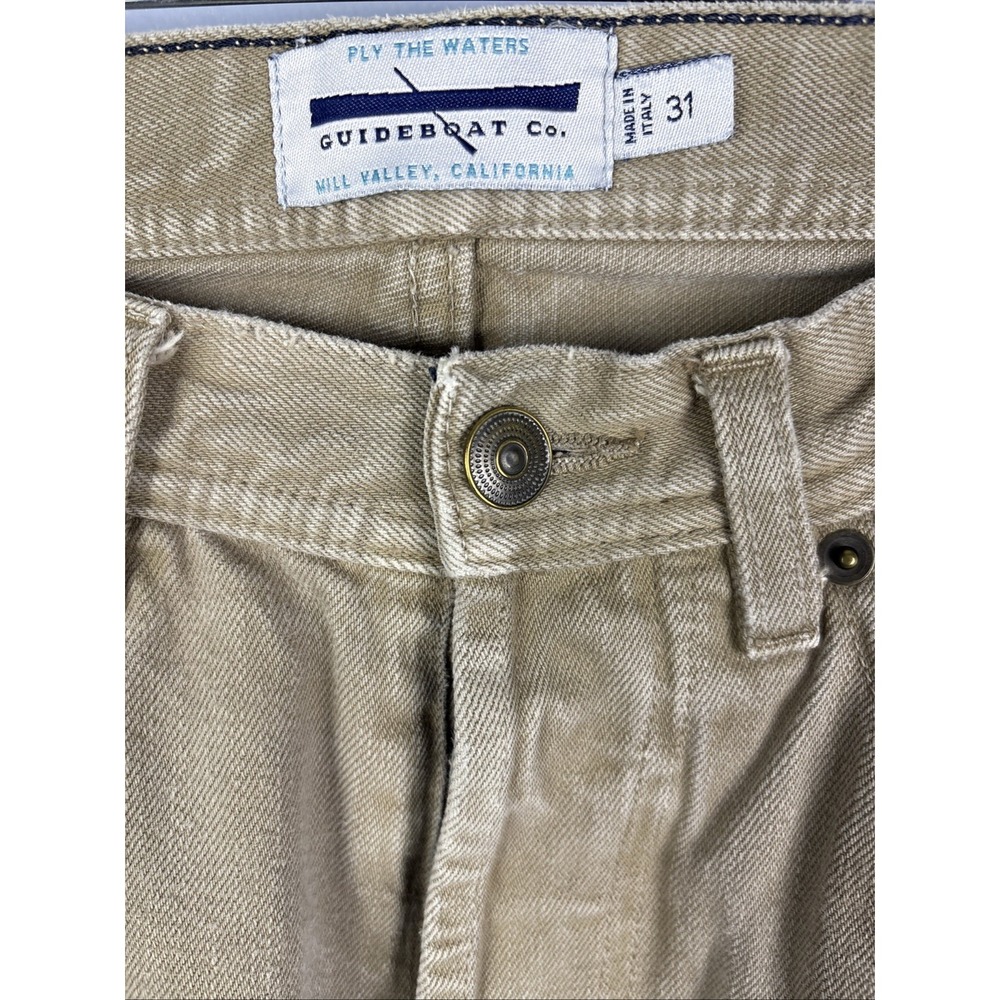 Guideboat Company Tan Jeans Size 31x30 Made In Italy Preppy Fashion California